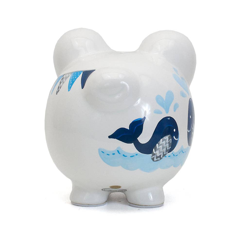 Blue Whale Handpainted Piggy Bank