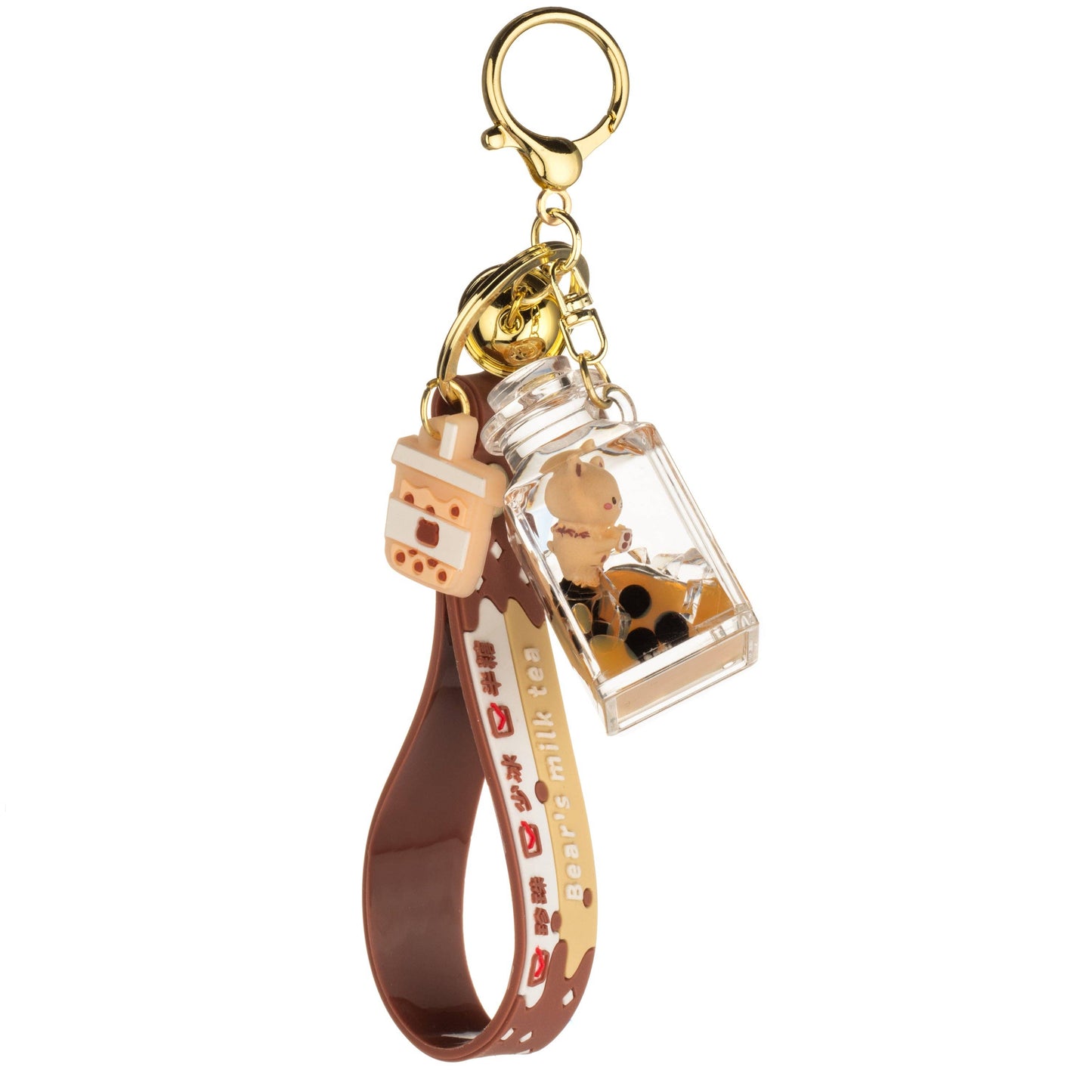 Bears Milk Tea Liquid Effect Sensory Keychain : Cone