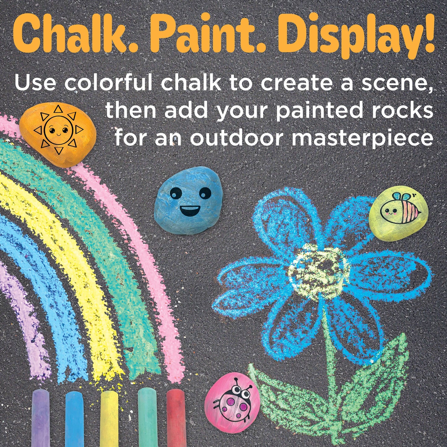 Chalk and Rock Bucket Group Activity Craft Kit for Kids