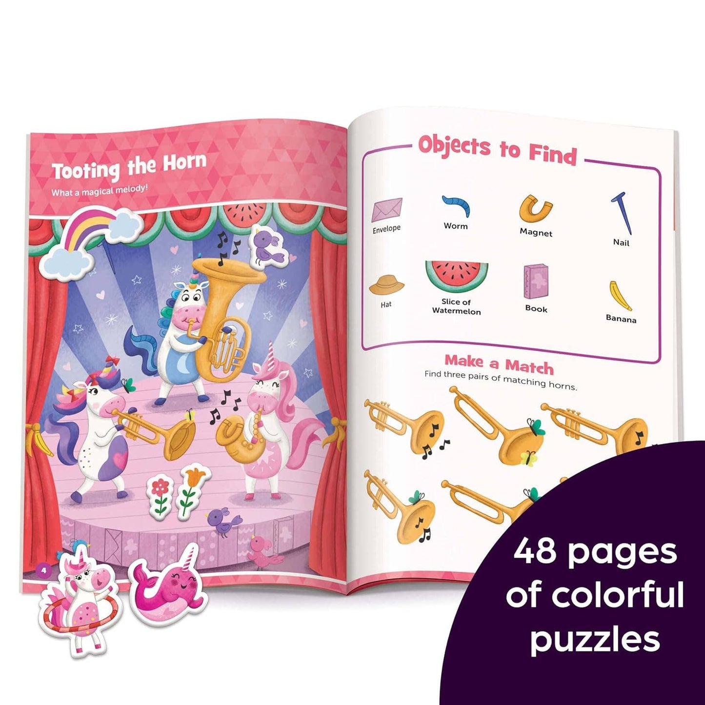 Unicorn Hidden Pictures Puffy Sticker Playscenes