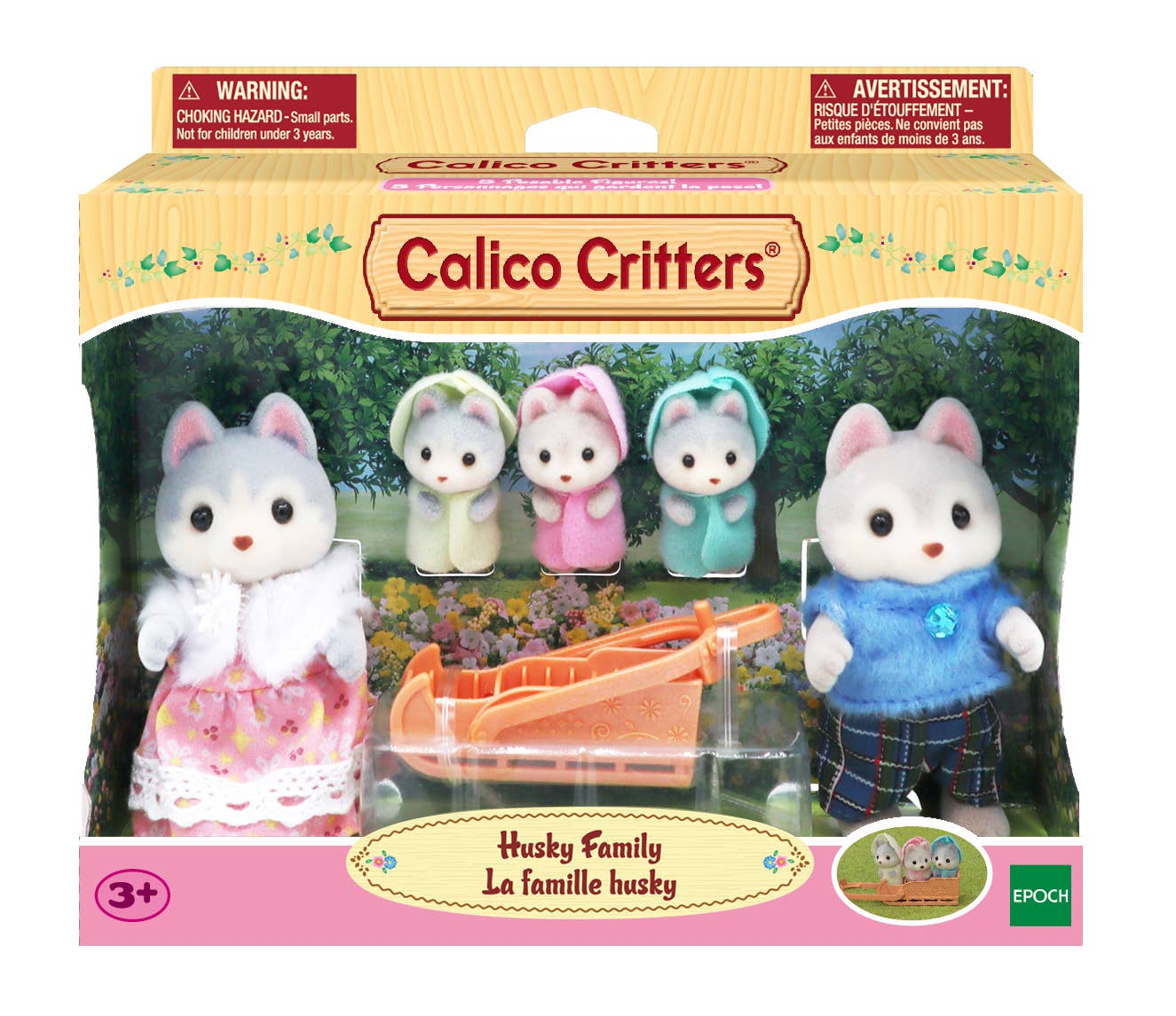 Calico Critters Husky Family, 5 Collectible Doll Figures