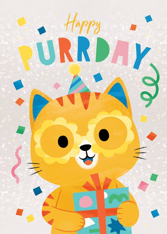 Birthday Kitten Foil Card
