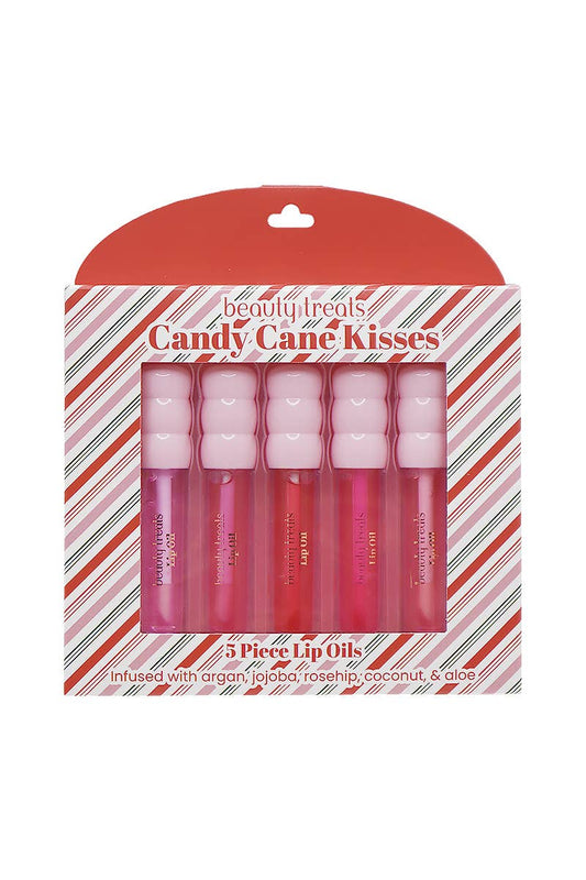 Beauty Treats 526-D1 Candy Cane Kisses 5pc Lip Oil Set - 6