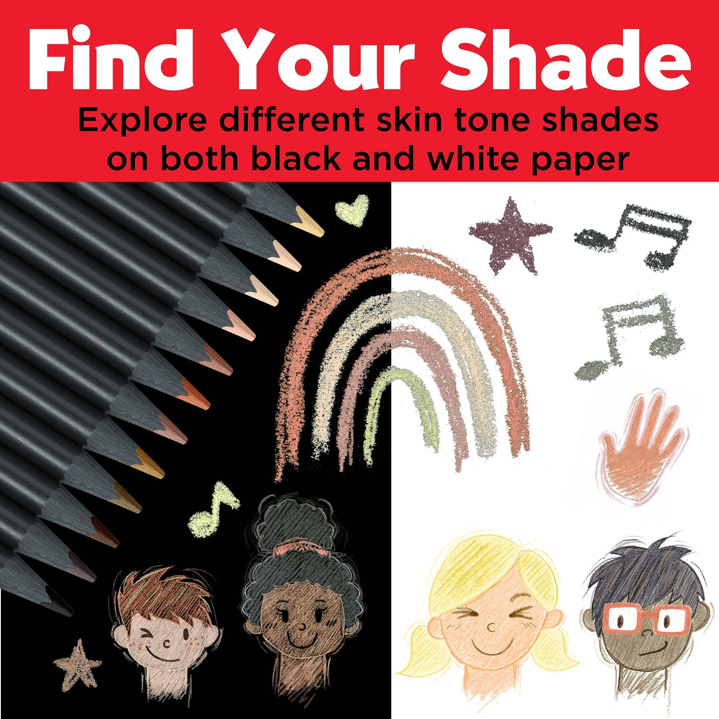 Super Soft Black Edition Color Pencils: 12 Ct Skin Tones