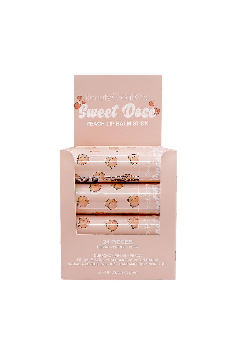 Beauty Creations SDLB-PD Peach Sweet Dose Lip Balm - 24pc