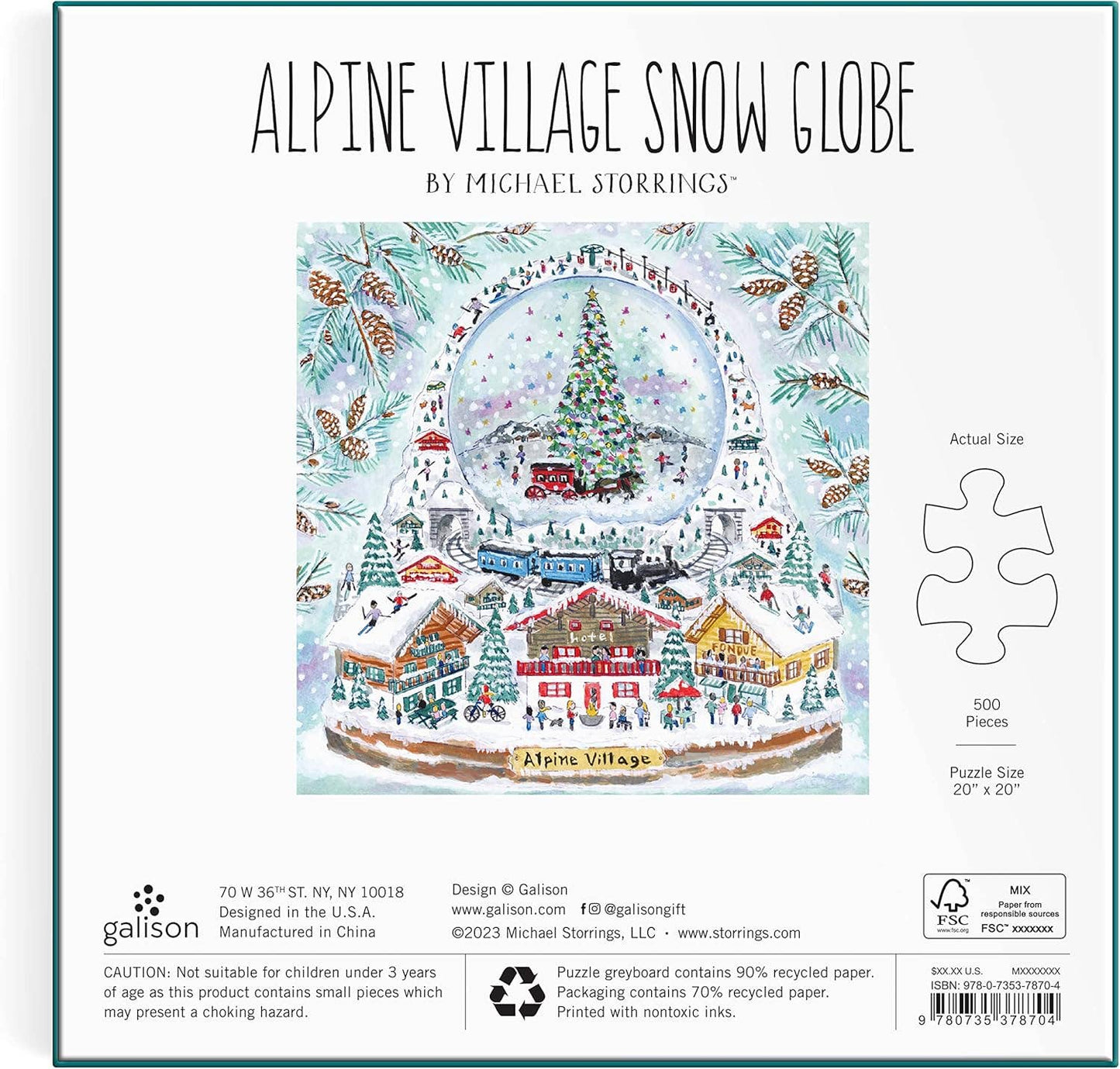 Michael Storrings Alpine Village Snowglobe 500 Piece Foil Puzzle