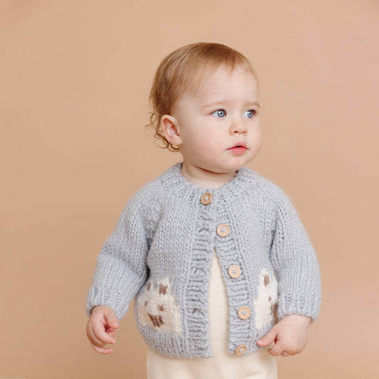 Bear Cardigan, Bowie Grey | Baby & Kid Sweater