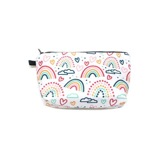 RAINBOW AND HEARTS MAKEUP POUCH