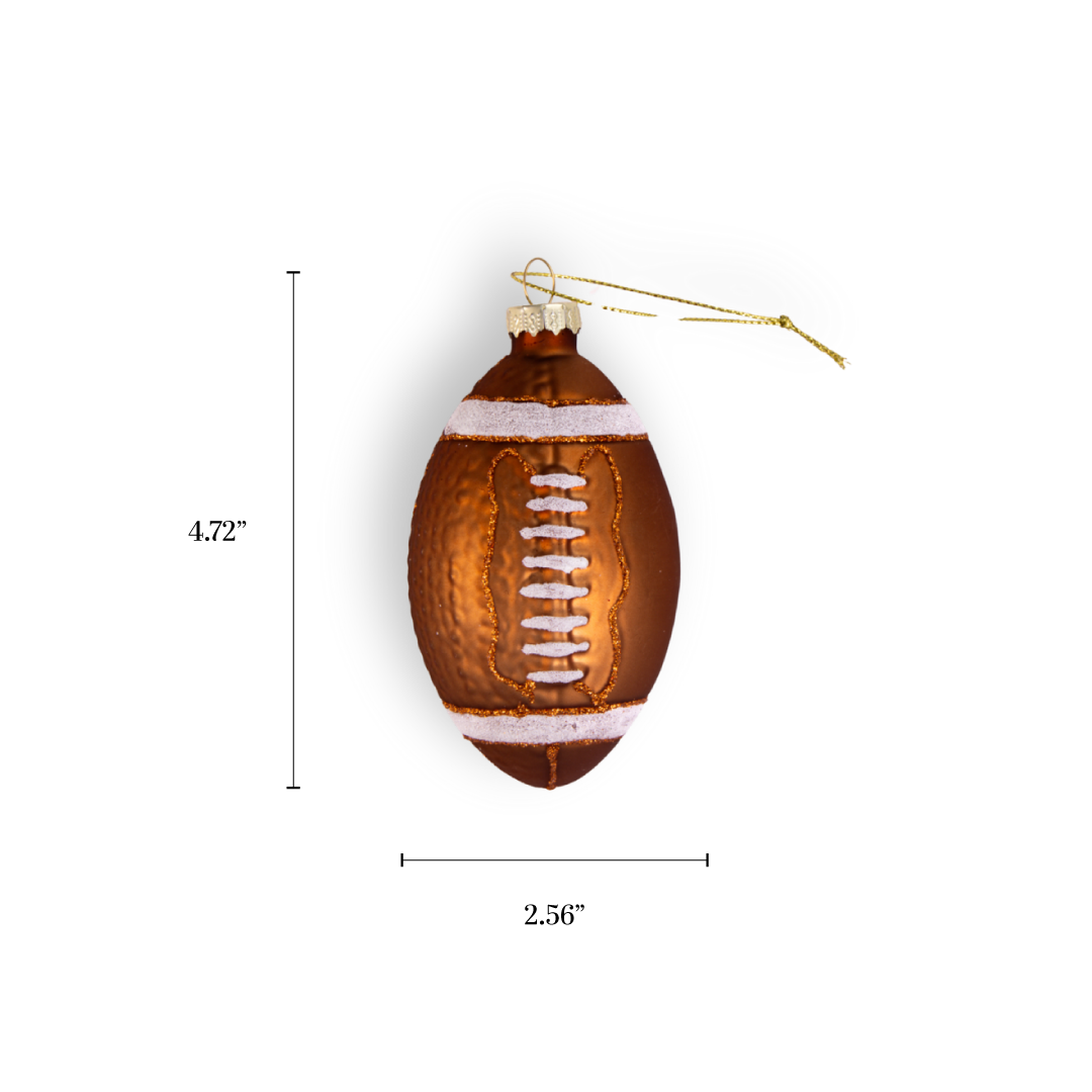 Football, Retro Shiny Sport Glass Christmas Ornament Gift for Athletes/Coaches
