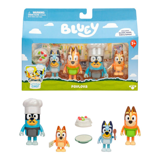Moose Toys - Bluey Let’s Play Chef Pavlova 4-Pack Figure Set