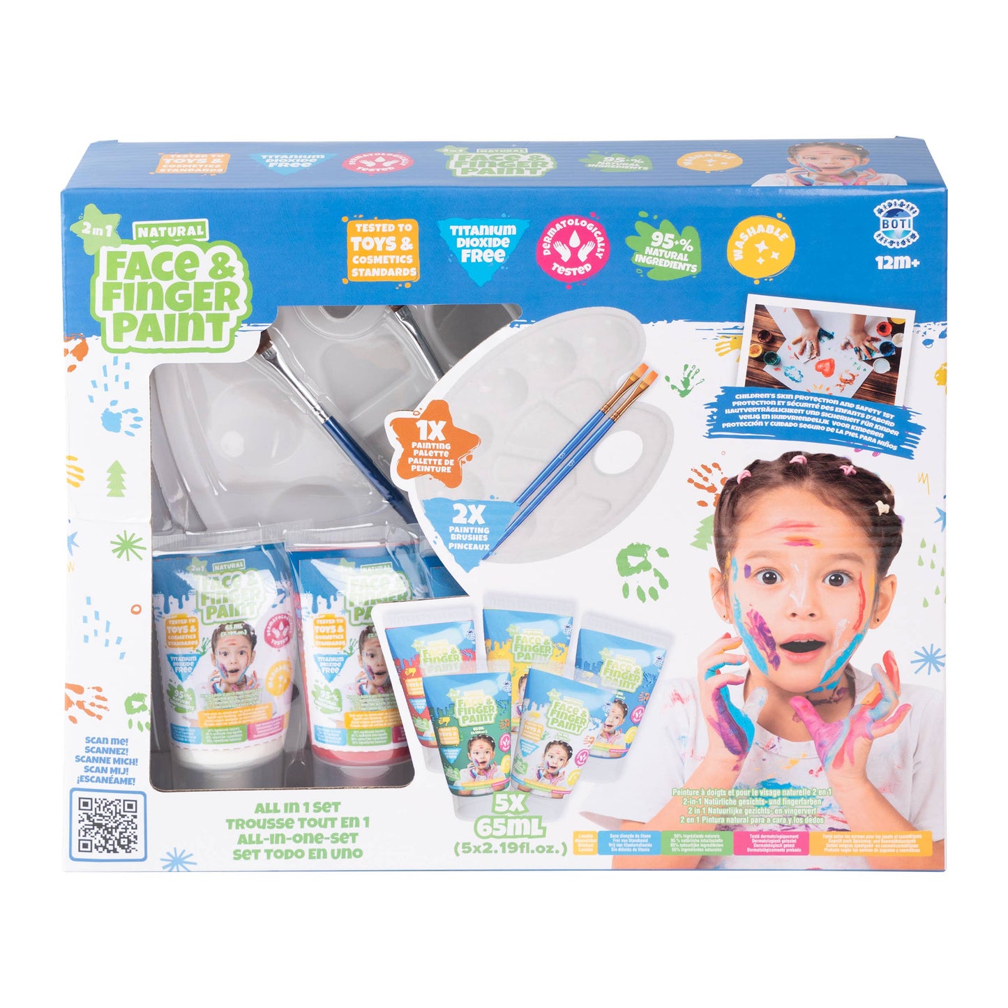 Natural Face & Finger Paint All in One Paint Set