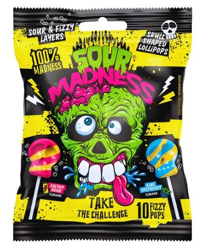 Limited Import - Sour Madness Original Lollipop, 12ct