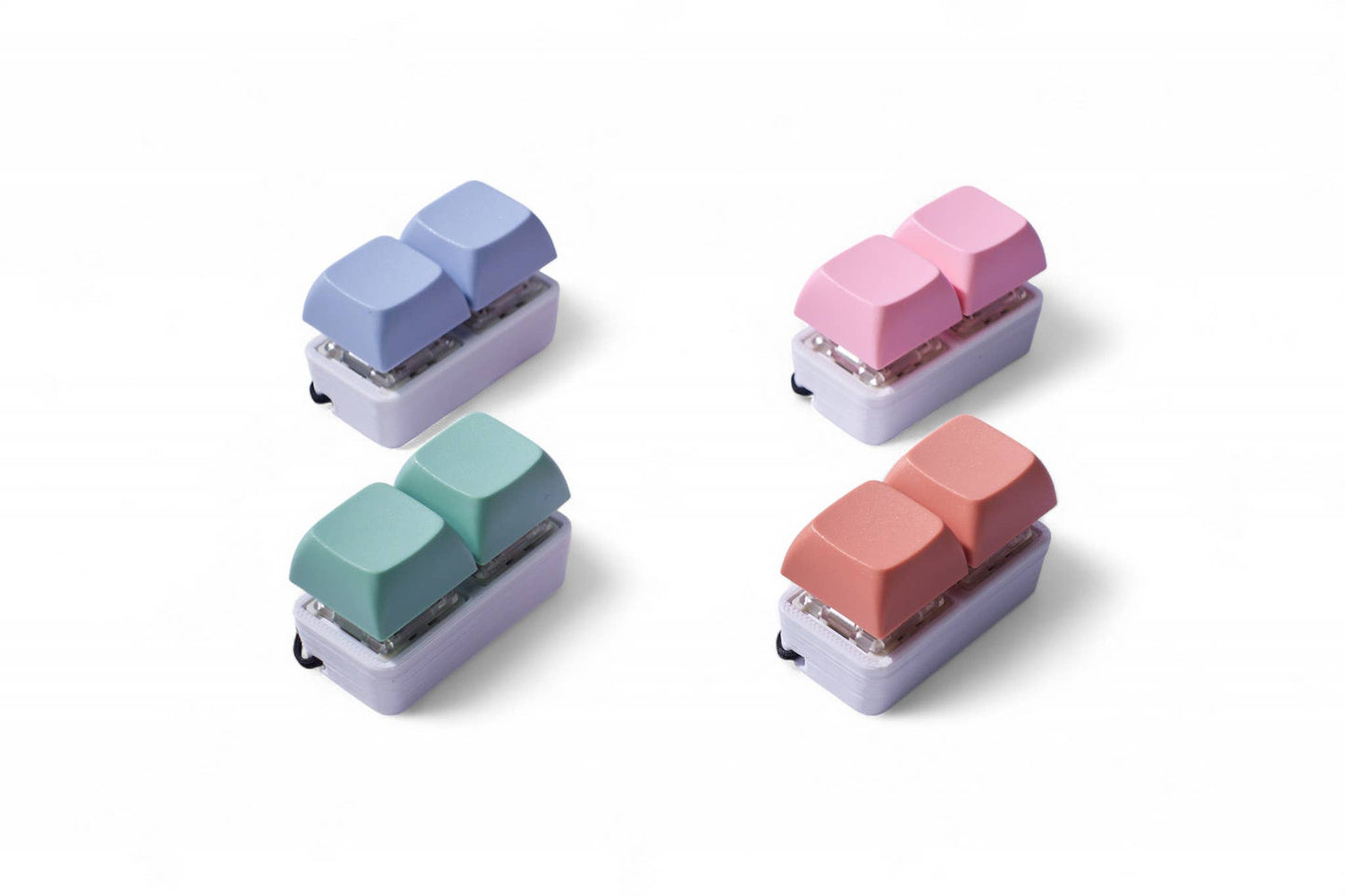 2 Key Mechanical Keyboard Fidget Keychain - Pastel Colors