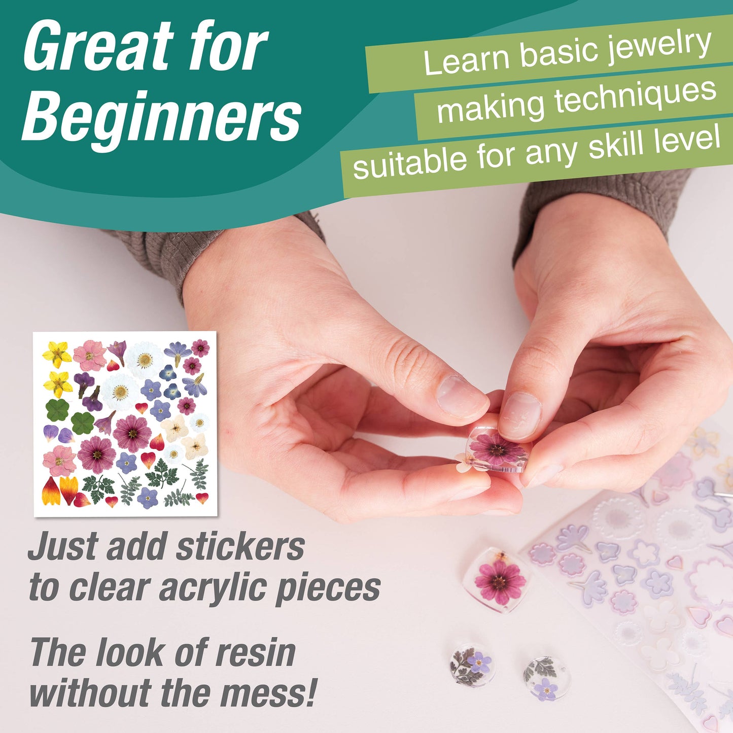 Pressed Floral Earrings - Adult Craft Kit Makes 3 Pairs