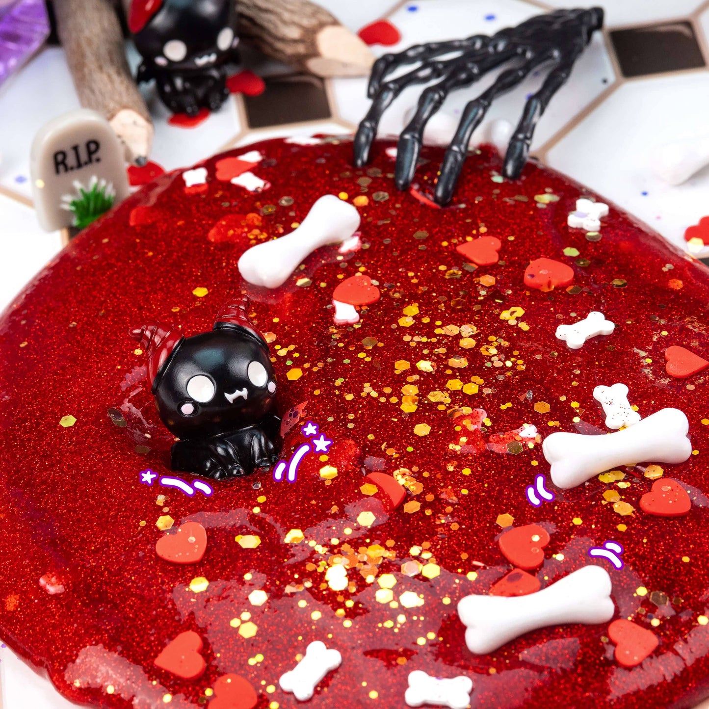 Cute To The Bone Glitter Slime (4pcs/case)