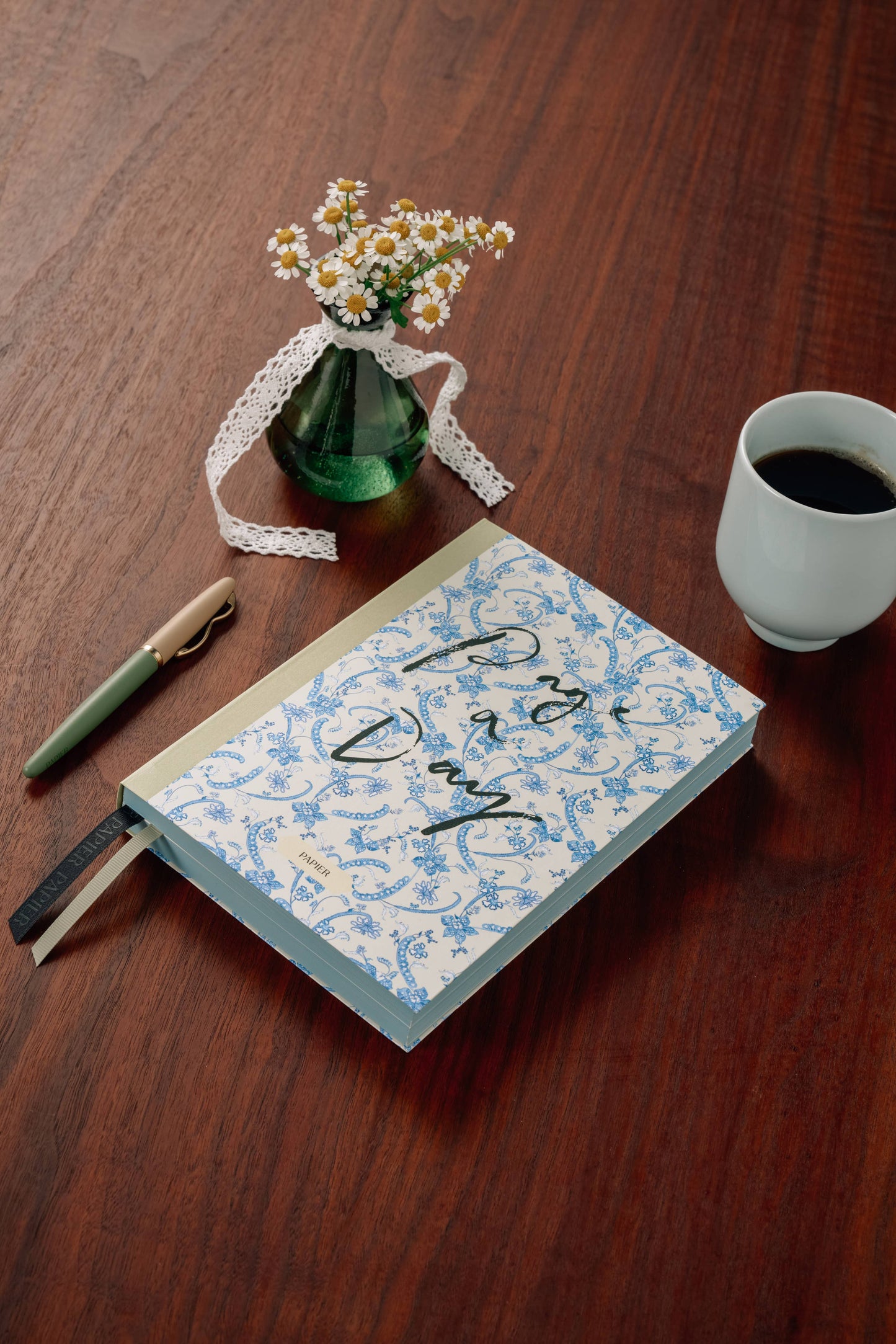 Page a Day Planner, Undated, A5 Hardcover - Scripted Floral