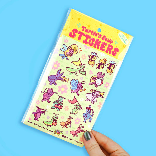 Bug Band Glitter Vinyl Sticker Sheet