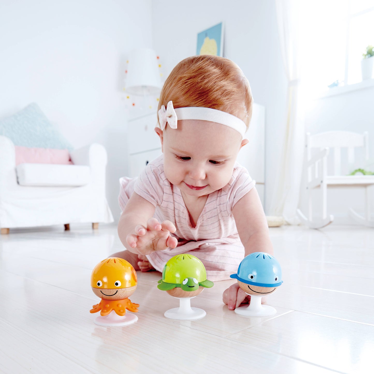 Hape Sea Animals Rattle Set - Octopus, Turtle & Whale Toys.