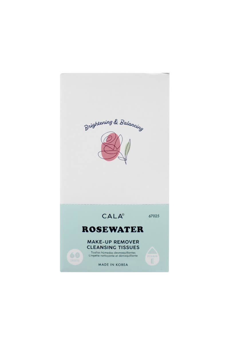 CALA 67025 Rose Water 60 Make-up Cleansing Tissues - 3pc