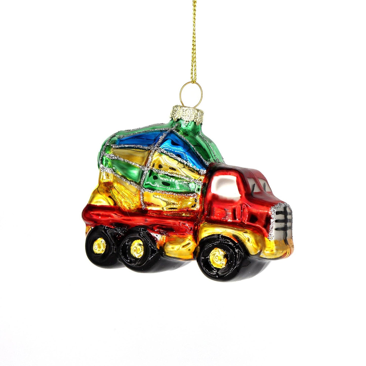 Cement Truck, Shiny Retro Glass Handmade Ornament Gift