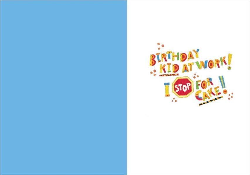 Birthday Backhoe Foil Card
