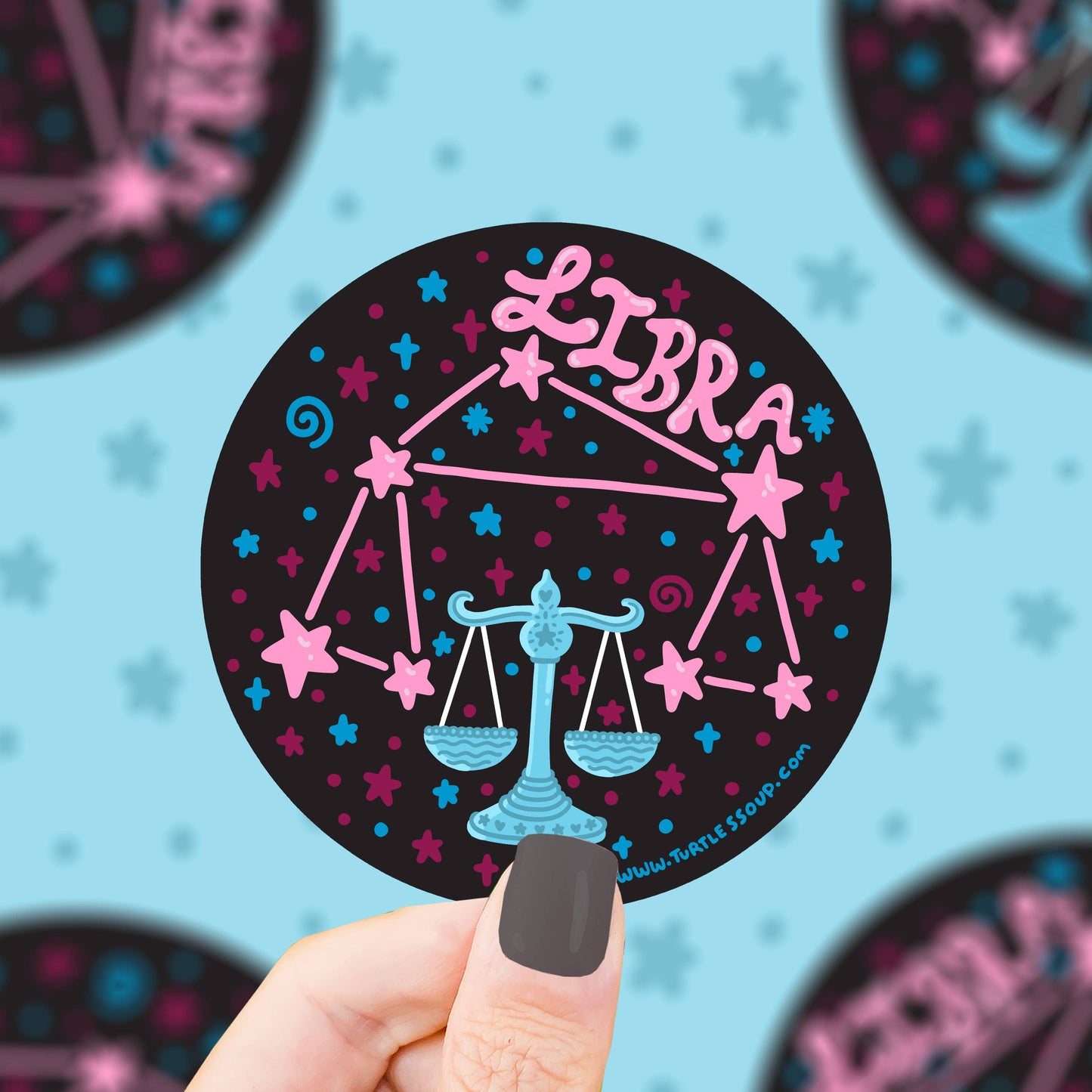 Libra Constellation Zodiac Vinyl Sticker (Holographic)
