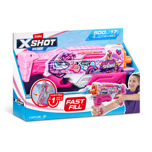 ZURU-X-Shot Water-Fast-Fill Skins-Hyperload- Unicorn Splash