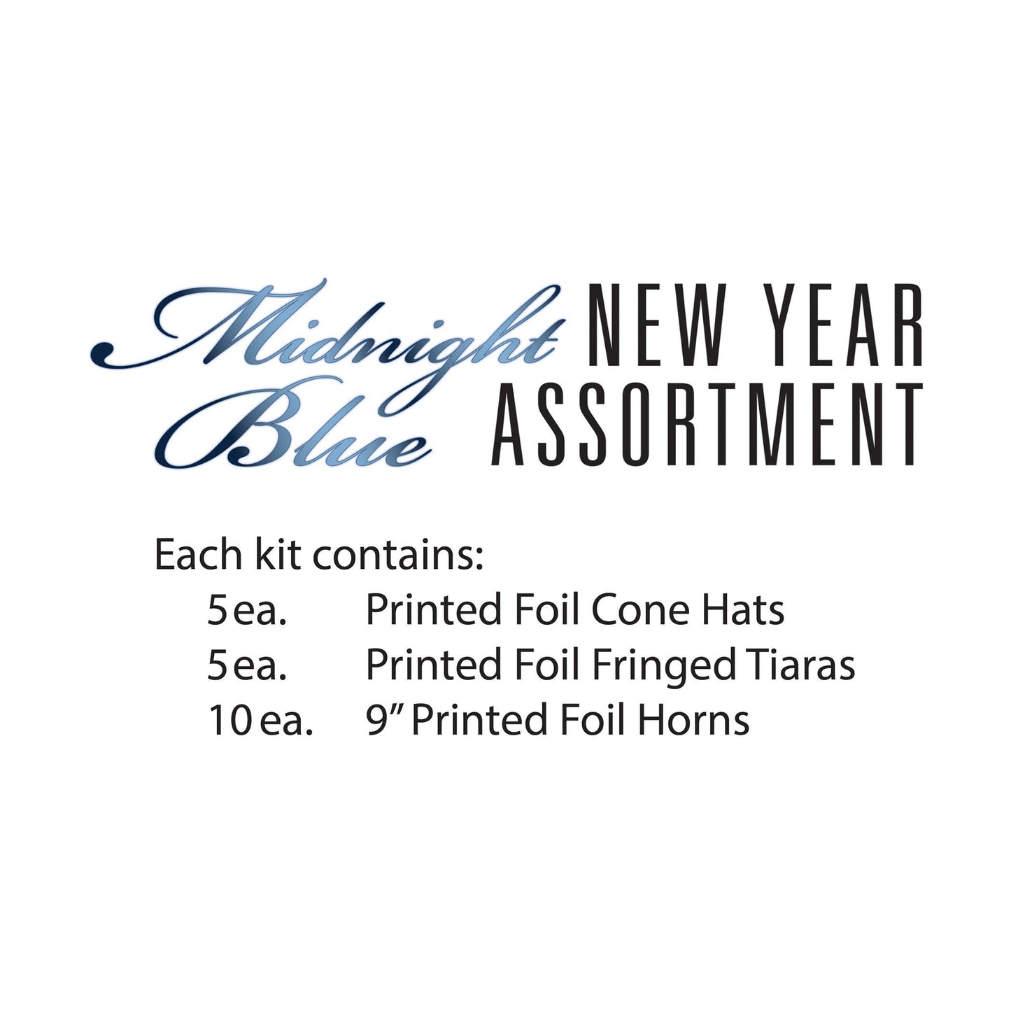 Midnight Blue and Gold New Year Assorted Kit for 10