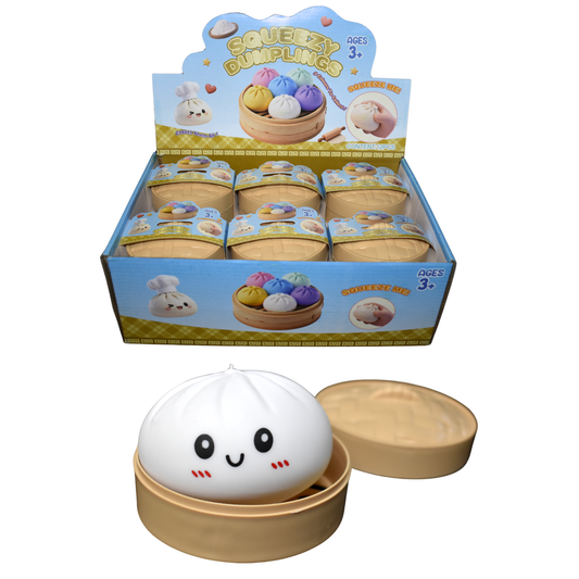 Squeezy Dumpling Toy – White (3.5")
