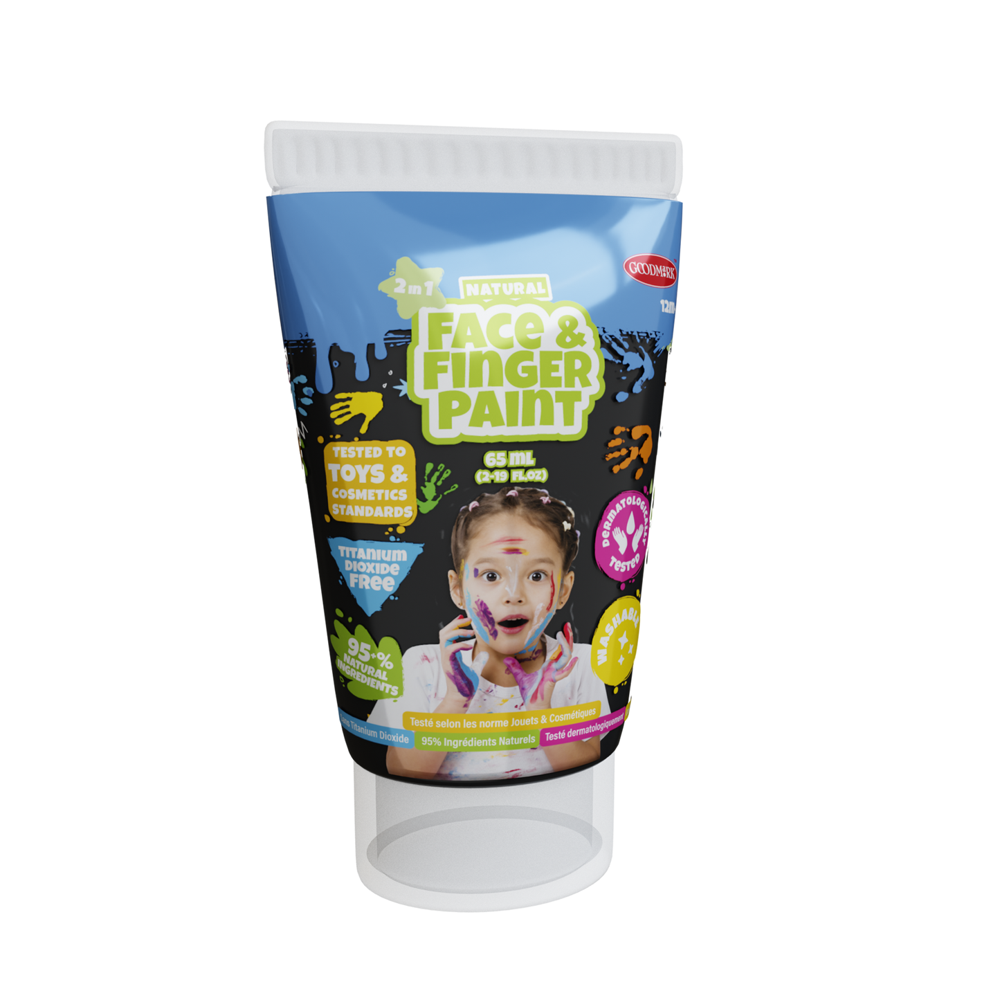 2.3oz Natural Face & Finger Paints - 24pcs Display