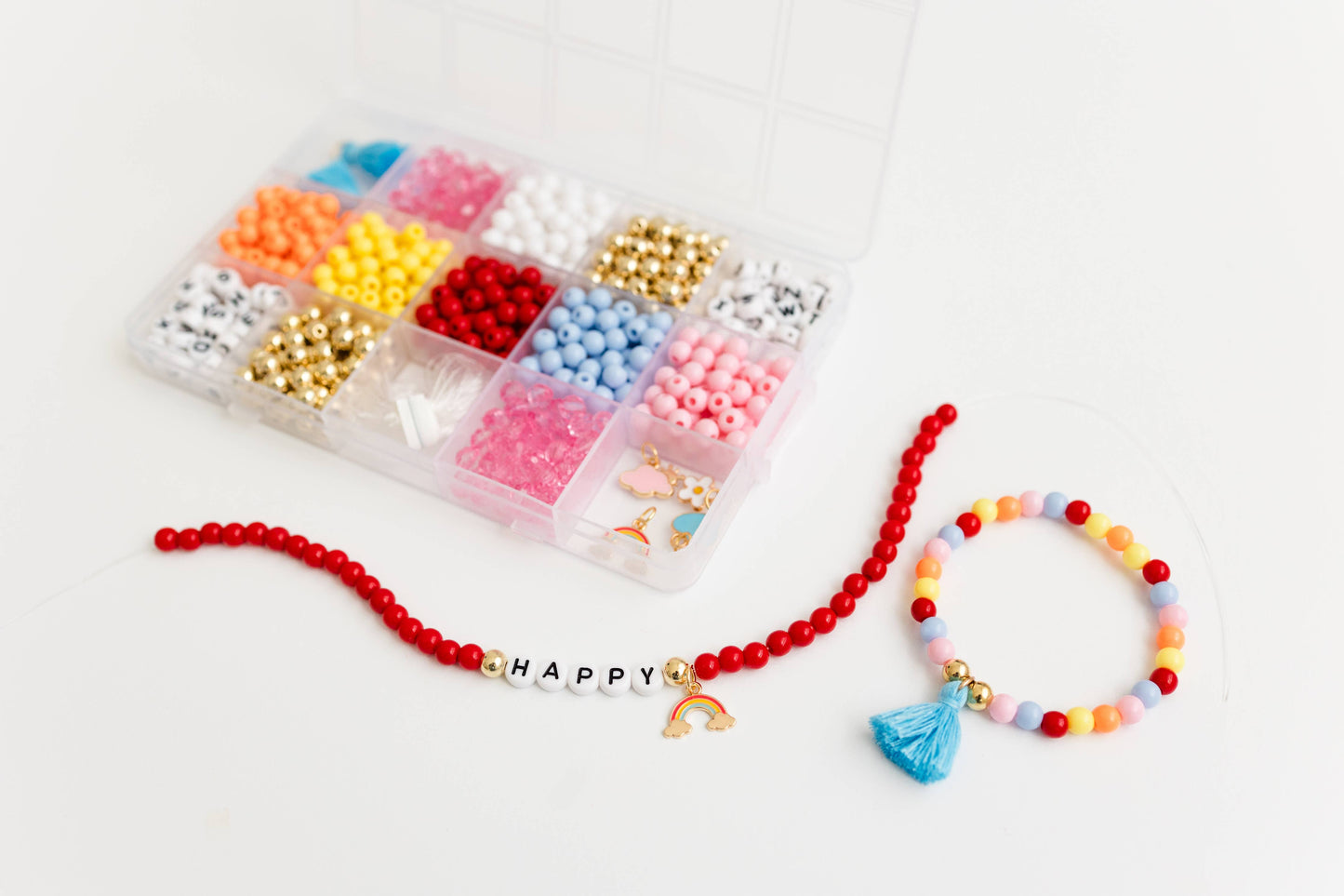 Color My World Rainbow DIY Stretchy Bracelet Craft Kit