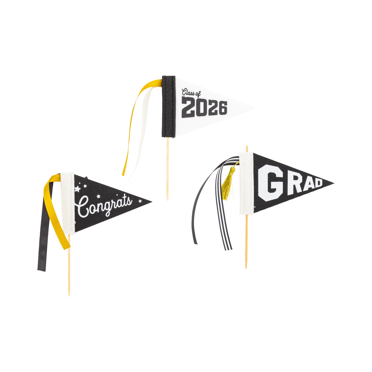 PLHB498 - Black Graduation Felt Pennant Banner Set