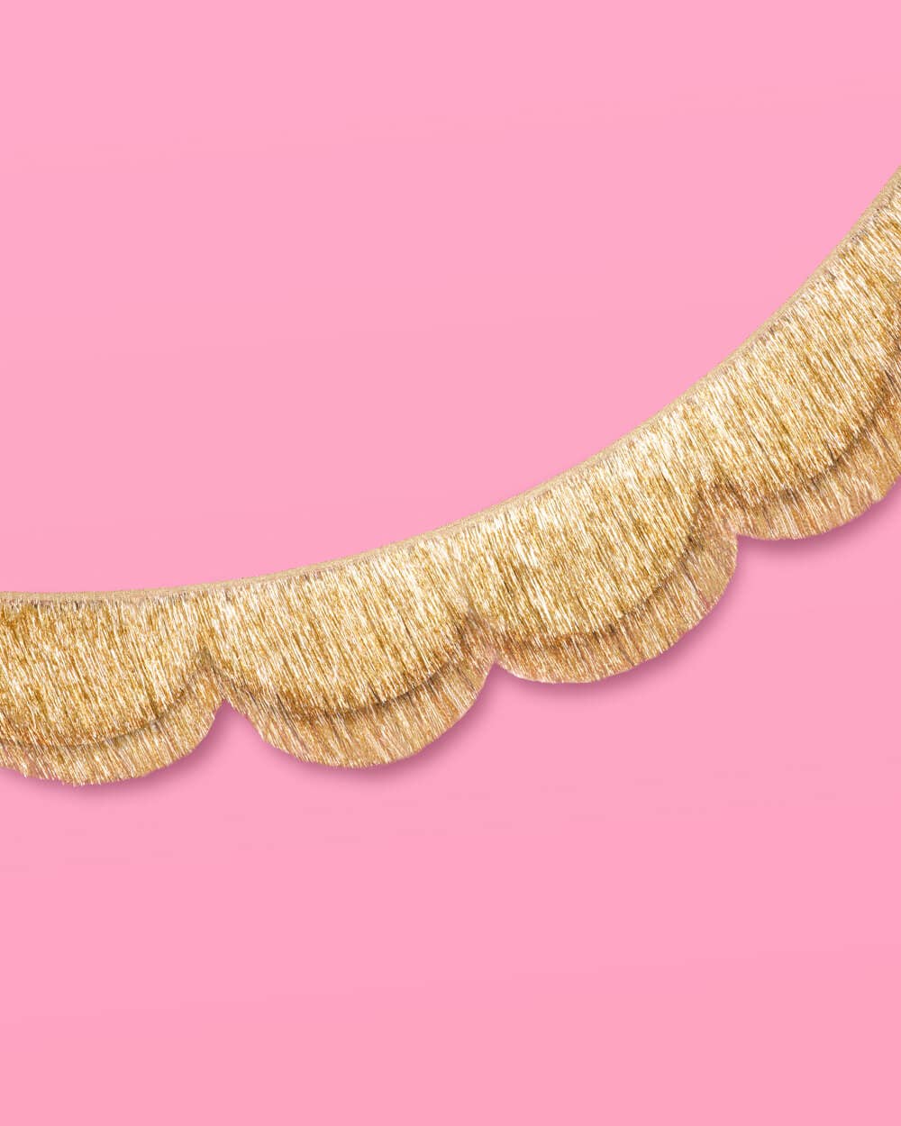 Stay Golden Fringe - scalloped banner, Tinsel, Golden birthday
