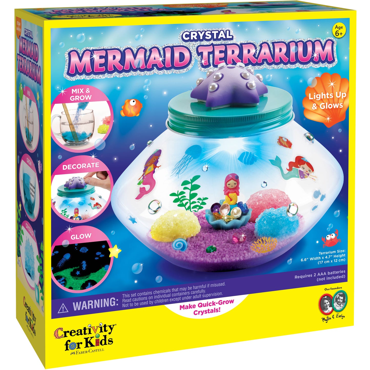 Grow Your Own Crystal Mermaid Terrarium DIY Kit for Kids