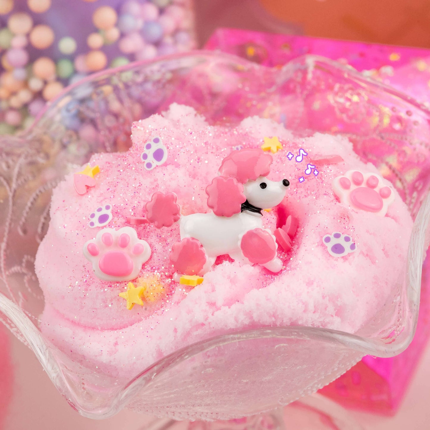Fuzzy Pink Poodle Cloud Slime