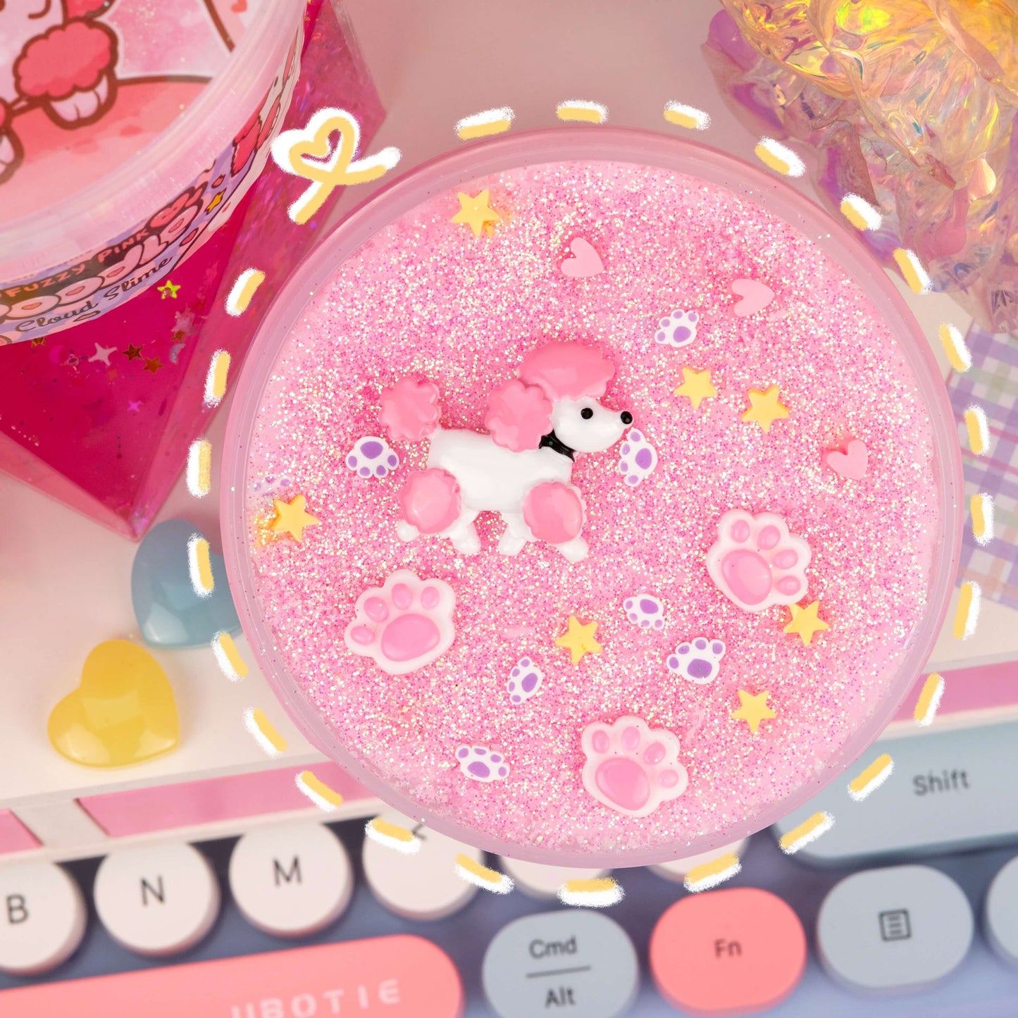 Fuzzy Pink Poodle Cloud Slime