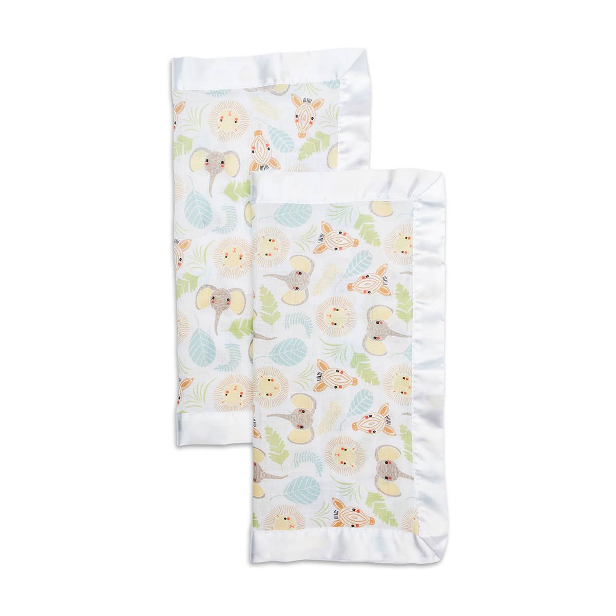 2-Pack Cotton Security Blankets 16" x 16" – Jungle