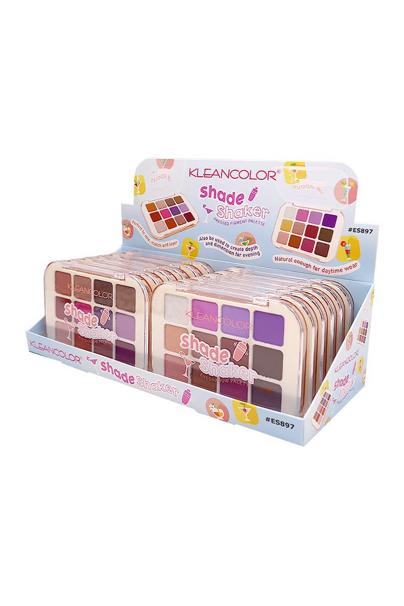 Kleancolor ES897 Shade Shaker Pressed Pigment Palette - 12pc