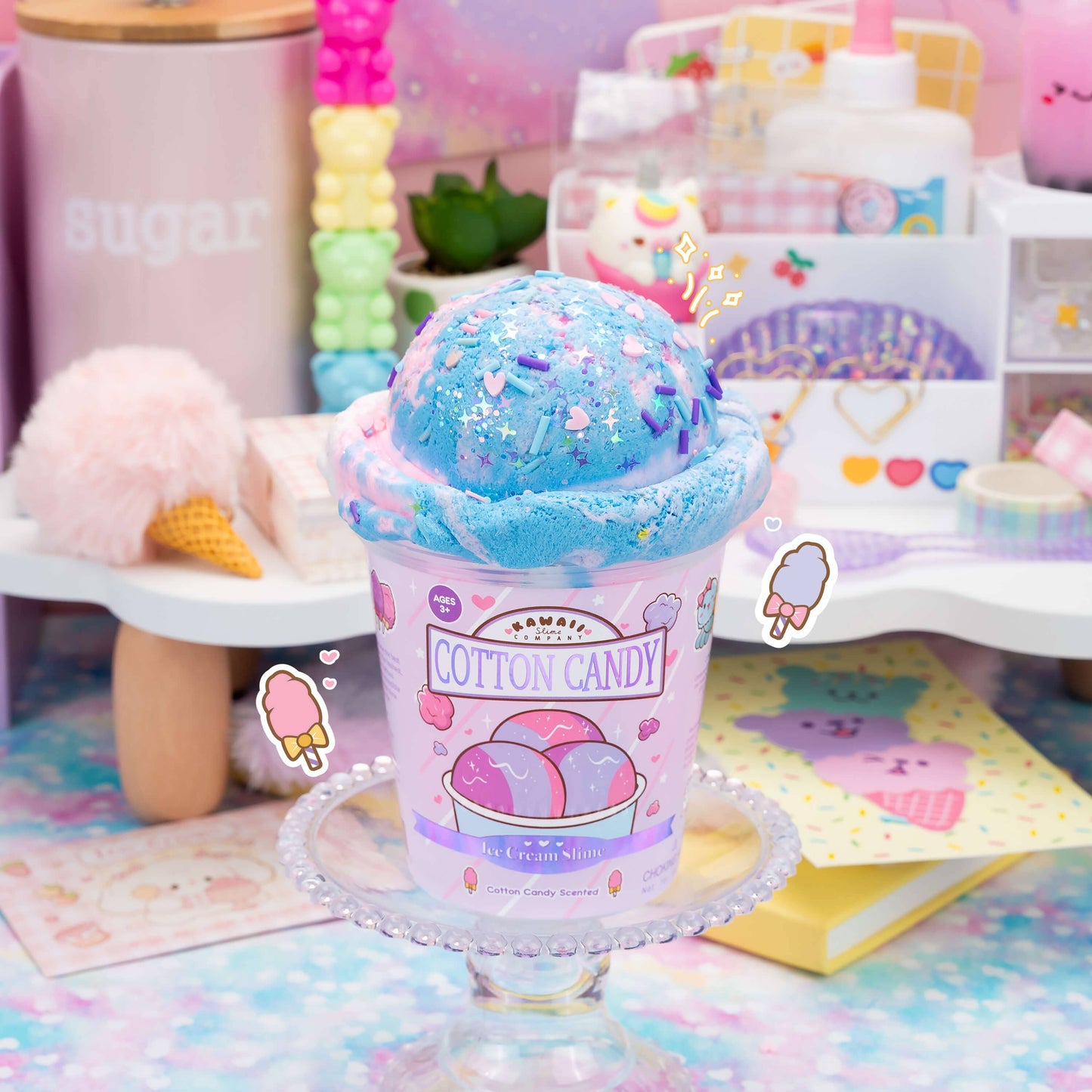 Cotton Candy Scented Ice Cream Pint Slime (5pcs/case)