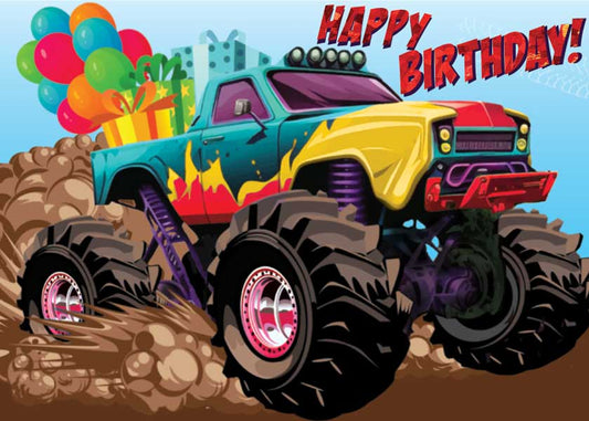 Children's Birthday Card - Monster Truck Birthday Foil
