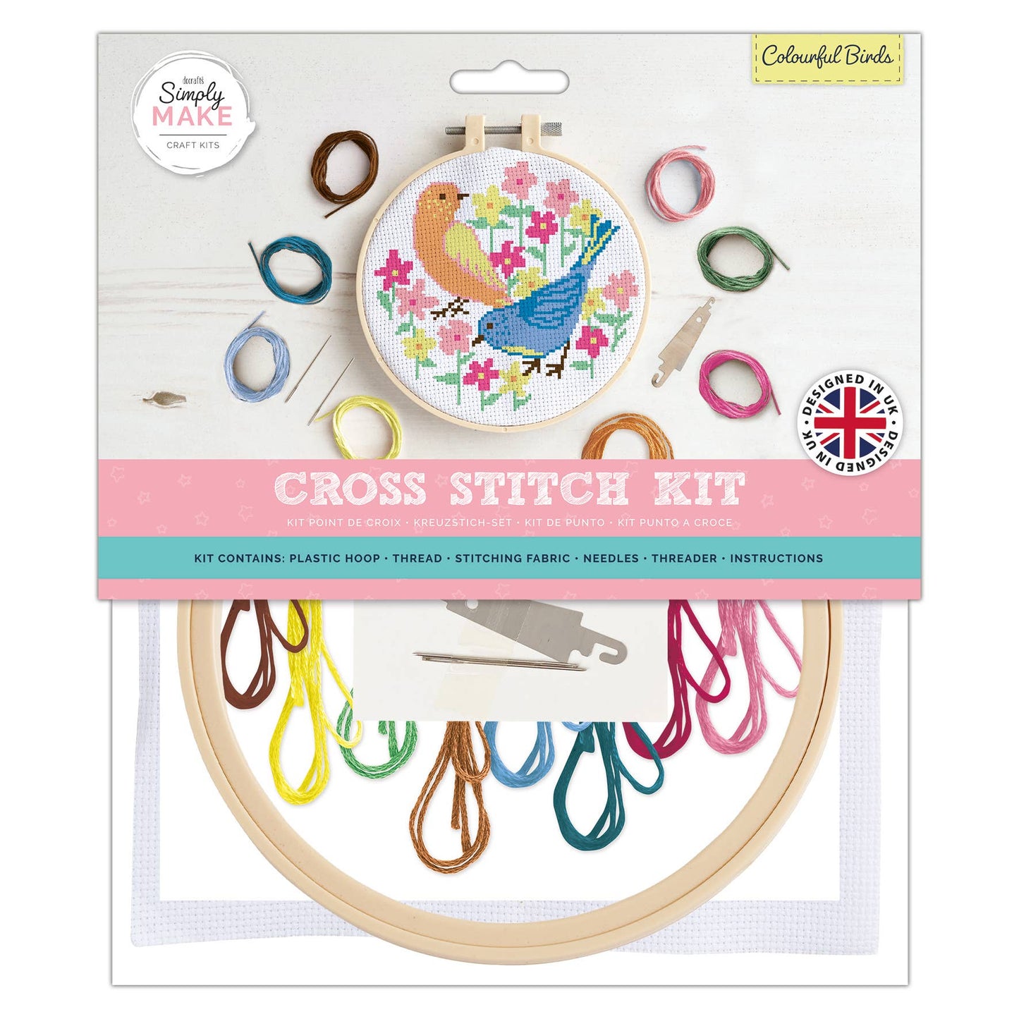 Cross Stitch Kit - Colourful Birds